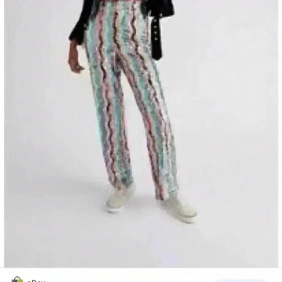 Free people DISCO FLARE PANTS IN RAINBOW SEQUIN New With Tag - Picture 5 of 5